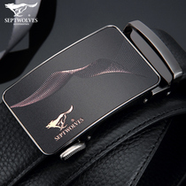 Seven Wolves Leather Strap Male Tide 2021 New Young Man Automatic Buckle Genuine Leather Pure Cow Leather Advanced Sensation Mens Belt Soil