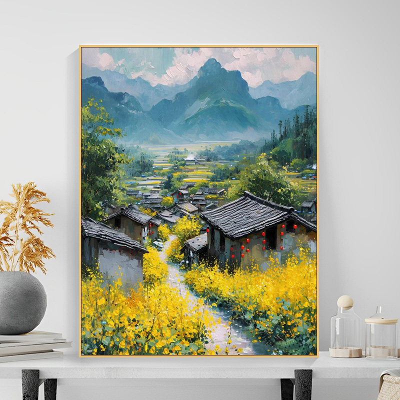 江南水乡数字油画diy风景治愈清新手工绘涂填充色丙烯装饰油彩画