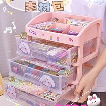 Cash potato hands receiver box transparent desktop drawer type large capacity stationery handheld cosmetic box shelf