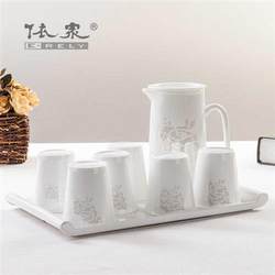 Ceramic kettle set household cold kettle cup set cold kettle large capacity high temperature resistant drinkware bone china water cup