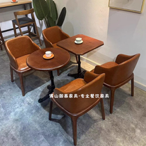 Hong Kong style tea restaurant retro coffee shop table and chair combination commercial snacks dessert bakery milk tea shop bar square round table