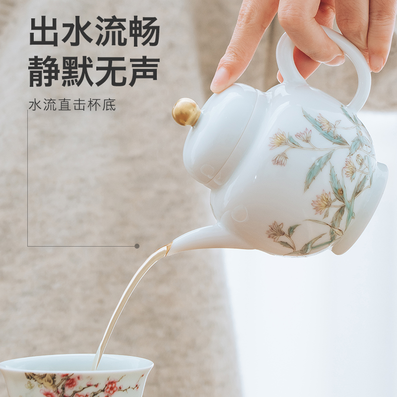 Made in jingdezhen porcelain kung fu tea teapot pure manual hand - Made capacity big palace the lantern is not it