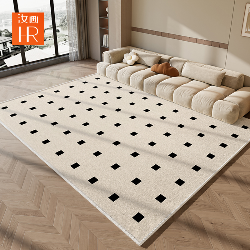 Style Light Lavish Living Room Carpet Advanced Sensory Retro Chessboard Tea Table Blanket Home Bedroom Sofa Bed Edge Free Washout Mat-Taobao