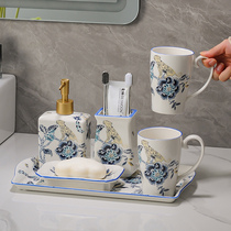 Japanese bathroom toothbrushing cup toothbrush toothbrush light luxury bathroom ceramic mouthwash cup set couple wash cup set