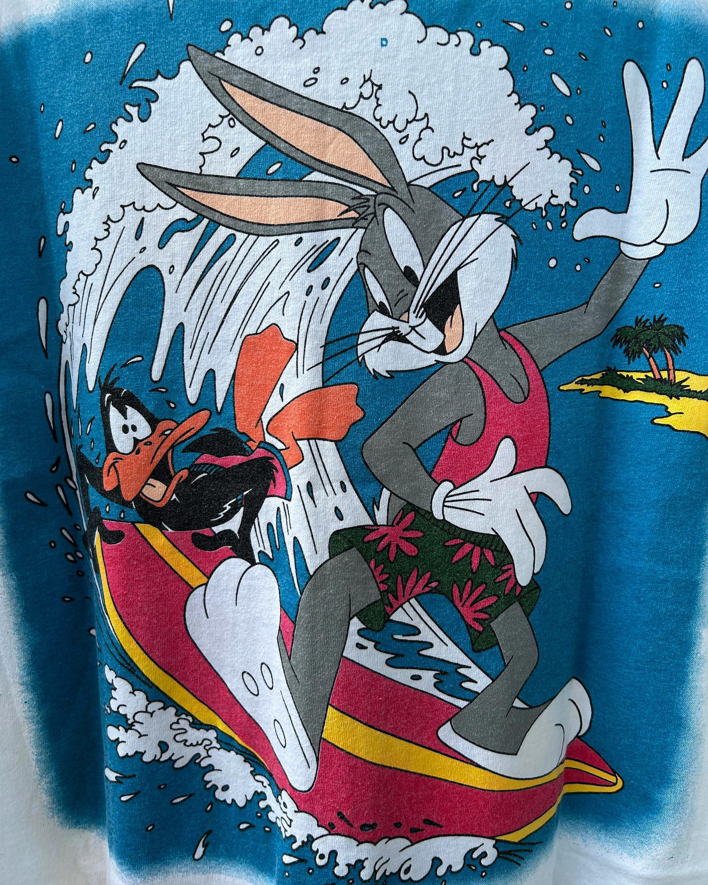 who care复古大百科looney tunes whitetee乐一通美式卡通短袖t恤