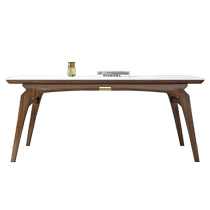 Dongwo Baihuang Nordic dining table Nordic wabi-sabi style one table and four chairs slate ash wood solid wood dining table and chair combination
