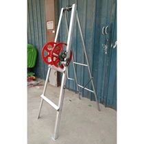 Enlarged disc submersible pump well frame hand winch derrick two-way self-braking water pump well frame manual winch