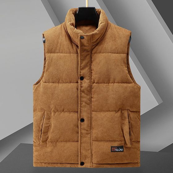 Winter stand-up collar men's vest corduroy vest thickened vest trendy handsome warm sleeveless down cotton horse clip
Winter stand-up collar men's vest corduroy vest thickened vest trendy handsome warm sleeveless down cotton horse clip