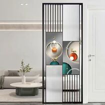 Art living room screen iron art modern glass partition entrance custom light luxury Nordic metal Changhong entry simple