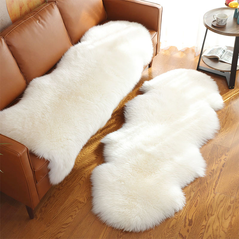 Australian whole lamb fur integrated pure wool sofa cushion cushions wool rug bedroom floating window cushion bedside blanket-Taobao