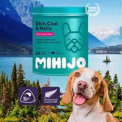 新西兰MIHIJO狗狗美毛护肤护甲软颗粒60粒宠物狗狗防掉毛犬用价格比较