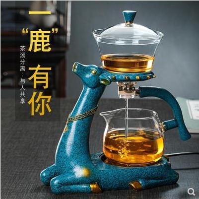 Fully automatic glass korn tea with creative punching tea instrumental home minimalist Tea Maker Net Red Cooking Teapot Suit-Taobao