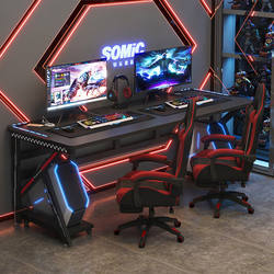 Double gaming table computer table simple modern home bedroom table couple rental house internet cafe chair set