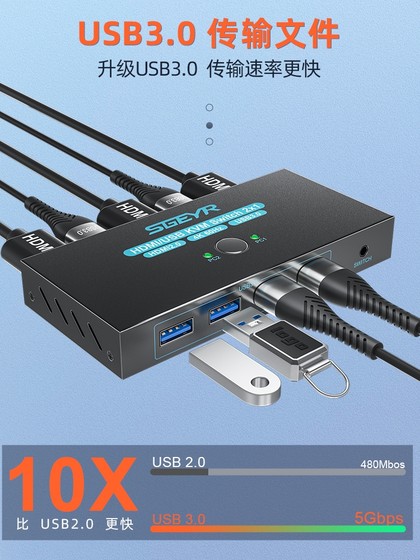 USB3.0 Sharer KVM Multi-Host 공유 키보드 및 마우스 모니터 컴퓨터 모니터링 바이너리 HDMI USB3.0 Sharer KVM Multi-Host 공유 키보드 및 마우스 모니터 컴퓨터 모니터링 바이너리 HDMI