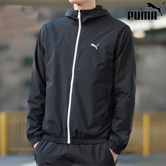 PUMA Puma Men's Jacket 2025 Summer New Black Casual Clothes Hooded Woven Sportswear Loose Jacket PUMA Puma Men's Jacket 2025 Summer New Black Casual Clothes Hooded Woven Sportswear Loose Jacket