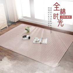 Nordic cotton floor mat living room bedroom fabric carpet solid color thin machine washable non-slip climbing mat camping carpet