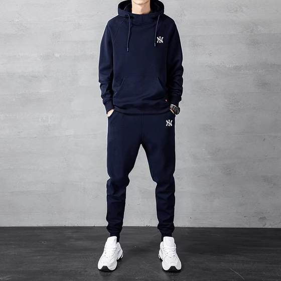 Men's casual sports suit Spring and autumn new pure cotton trendy brand embroidery ny hooded sweatshirt and sweatpants two-piece set men's handsome
Men's casual sports suit Spring and autumn new pure cotton trendy brand embroidery ny hooded sweatshirt and sweatpants two-piece set men's handsome