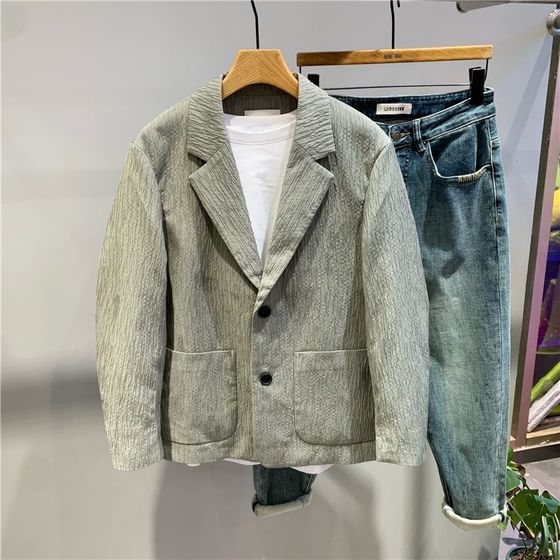 2025 spring trendy brand texture and flat collar suit for men's Korean style light luxury high-end R-sense loose and versatile suit
2025 spring trendy brand texture and flat collar suit for men's Korean style light luxury high-end R-sense loose and versatile suit