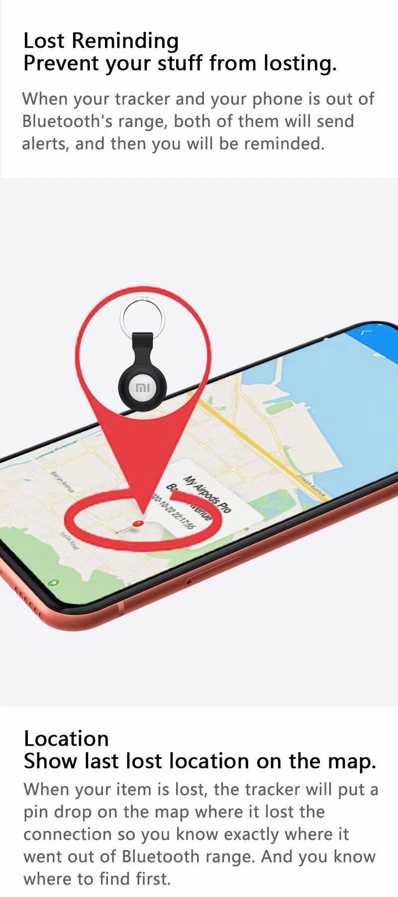 Сцепление xiaomi mini gps tracker portable original bluetooth 4.0 smar