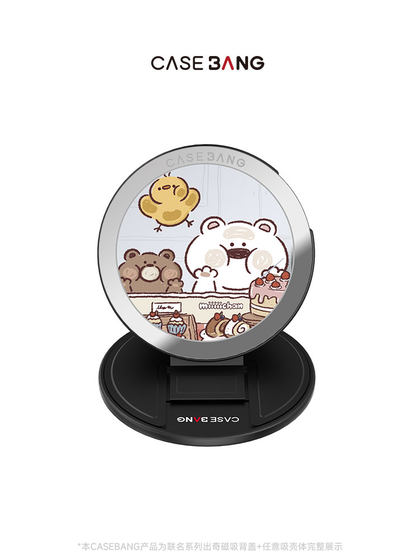 Casebang Artist Miiiiichan 공동 브랜드 White Bear/Wind 시리즈는 분리되어 쉽게 자기 휴대 전화 홀더 Casebang Artist Miiiiichan 공동 브랜드 White Bear/Wind 시리즈는 분리되어 쉽게 자기 휴대 전화 홀더