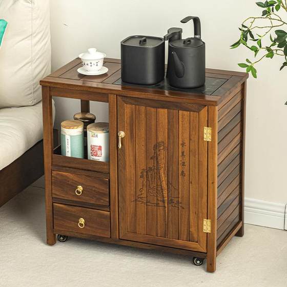Walnut tea cabinet home solid solid wood mobile tea table tea table beside cabinet modern Chinese coffee table kettle integrated
Walnut tea cabinet home solid solid wood mobile tea table tea table beside cabinet modern Chinese coffee table kettle integrated