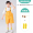 Yellow set with white t+suspender pants+glasses+socks