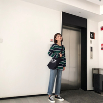 2021 new jeans womens straight loose thin high Korean version of retro washed high waist wild spring trousers