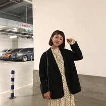 Big sim Korean early autumn suit jacket female ulzzang wild one button long sleeve small suit student short jacket