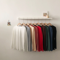 Korean version loose 2021 spring new long-sleeved T-shirt students wild solid color crew neck pullover womens base shirt