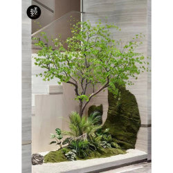 Simulated hanging bell tree, horse drunken wood, indoor and outdoor fake green trees, window display, landscaping combination under stairs, floor-standing decorative ornaments