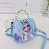 Korean style little girl shoulder bag versatile Elsa crossbody bag 2023 new childrens pearl small shoulder bag fashionable gift