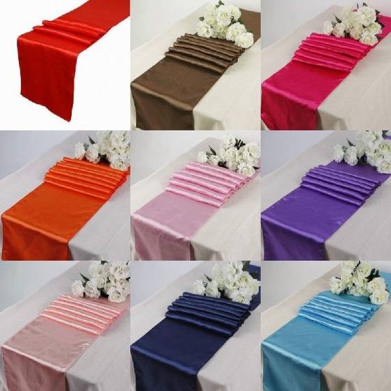 속도 25pcs 0x275cm Satisn 테이블 러너 테이블 장식 속도 25pcs 0x275cm Satisn 테이블 러너 테이블 장식