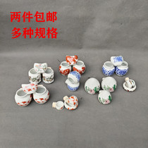 Bird cage accessories bird food pot chicken heart jar octagonal Jar jars Jingdezhen thrush embroidered eye lark Brook carved food pot porcelain jar