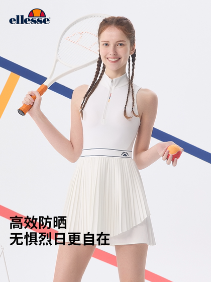 Ellesse Small Shell Sunscreen Pleated Tennis Skirt Spring and Summer Moisture 흡수 빠른 건조 스포츠 민소매 드레스 조끼 치마 Ellesse Small Shell Sunscreen Pleated Tennis Skirt Spring and Summer Moisture 흡수 빠른 건조 스포츠 민소매 드레스 조끼 치마