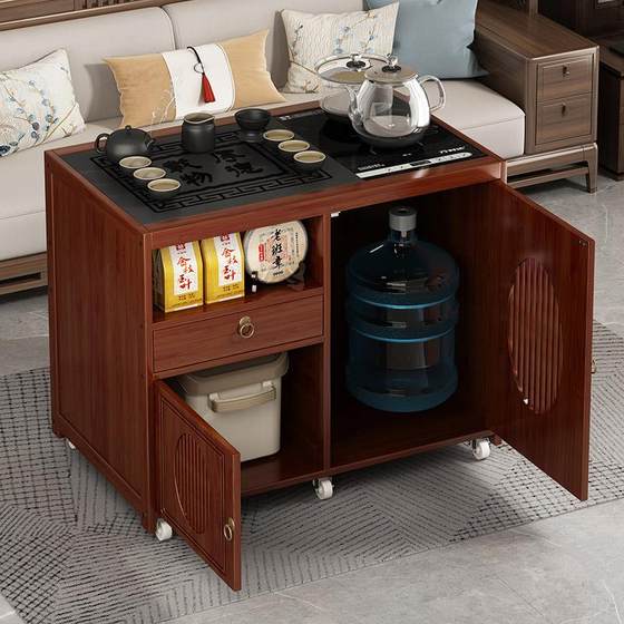 Mobile tea table small tea table Furnishing Chinese tea cabinet tea carts with wheel coffee table kung fu tea set boiling water Mobile tea table small tea table Furnishing Chinese tea cabinet tea carts with wheel coffee table kung fu tea set boiling water