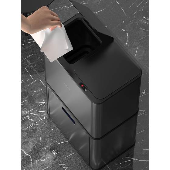 Kitchen intelligent induction garbage sorting trash can dry and wet separation double-layer storage cabinet for household use stainless
Kitchen intelligent induction garbage sorting trash can dry and wet separation double-layer storage cabinet for household use stainless
