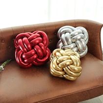 Woven Knotted Throw Pillow Solid Color Knot Ball Pillows
