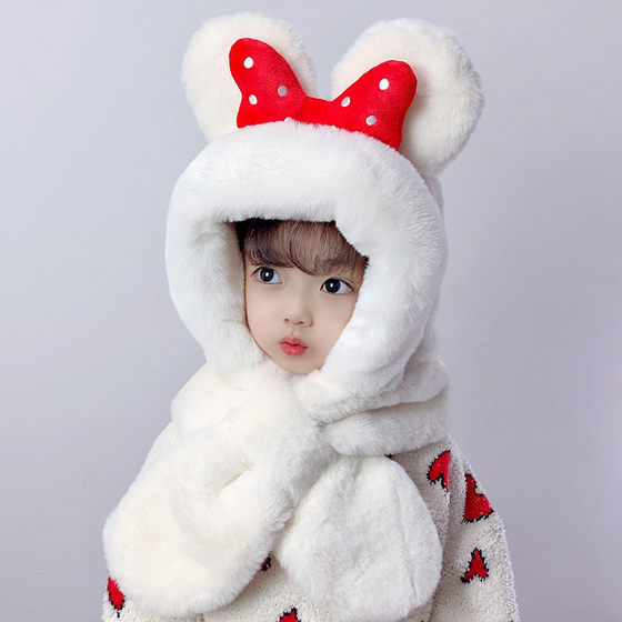 가을과 겨울 어린이 스카프 원피스 아기 봉제 귀여운 소년과 소녀 스카프 귀 보호 모자 겨울 + 벨벳 아기 가을과 겨울 어린이 스카프 원피스 아기 봉제 귀여운 소년과 소녀 스카프 귀 보호 모자 겨울 + 벨벳 아기