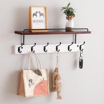 Clothes rack wall-mounted wall entry hook creative living room coat rack solid wood multi-functional porch storage rack