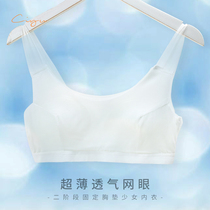 Word Rain Girl Cool Summer Ultra Thin Breast Eye Two-stage Fixed Chest Underwear High Quality Moder