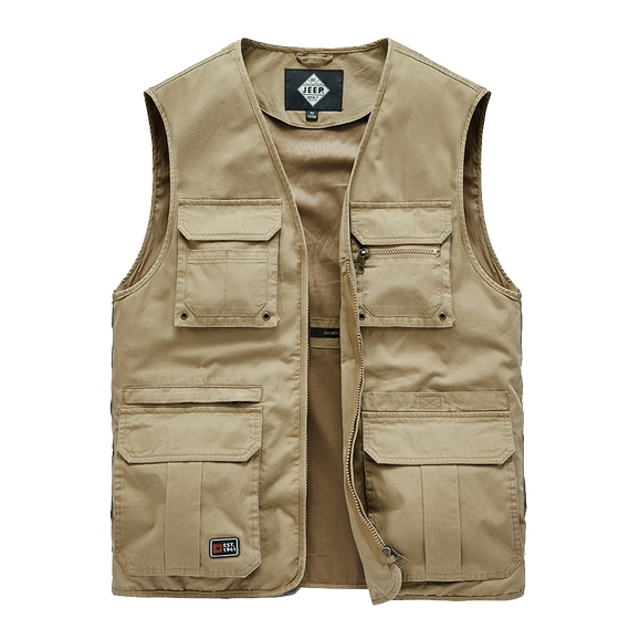 JEEP Jeep Men's Pure Cotton Working Vest 2025 Spring and Autumn New Multi-Pocket Fishing Horse Clip Photography Vest Men
JEEP Jeep Men's Pure Cotton Working Vest 2025 Spring and Autumn New Multi-Pocket Fishing Horse Clip Photography Vest Men
