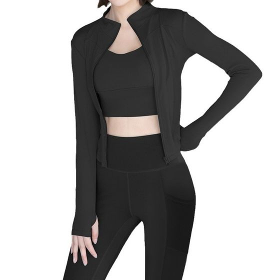 Juyitang Slim Fit 3 피스 세트 스포츠 피트니스 Long W-Sleeved Yoga Suit Juyitang Slim Fit 3 피스 세트 스포츠 피트니스 Long W-Sleeved Yoga Suit
