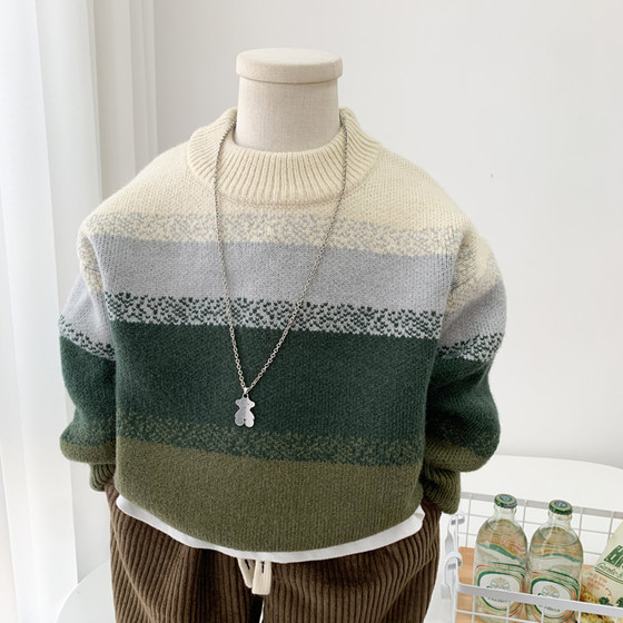 Boys sweater in winter h warm children's sweater fashionable gradient round neck bottoming pullover small and medium-sized children's wool
Boys sweater in winter h warm children's sweater fashionable gradient round neck bottoming pullover small and medium-sized children's wool
