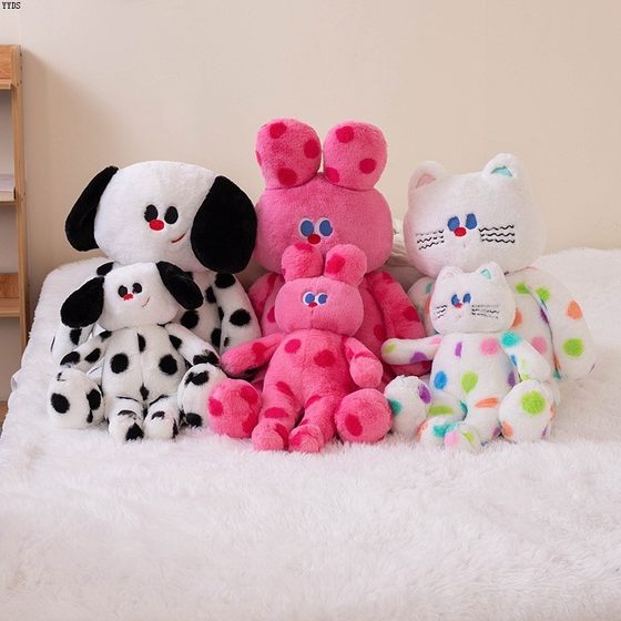 Holding dolls on the bed cat, large size pink rabbit girl polka dot spot dog cartoon sleeping children's doll plush toy
Holding dolls on the bed cat, large size pink rabbit girl polka dot spot dog cartoon sleeping children's doll plush toy