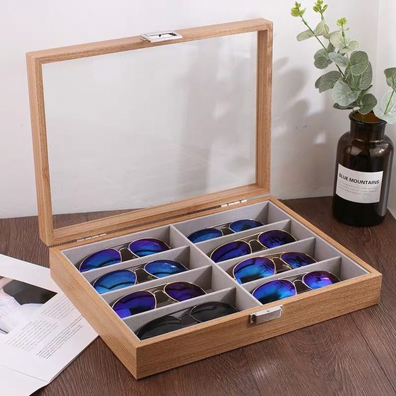 Rosewood Glasses Storage Box Dorge Large -capacity Sunglasses Moisture Box 8 Glasses Display Dust Dust Rosewood Glasses Storage Box Dorge Large -capacity Sunglasses Moisture Box 8 Glasses Display Dust Dust