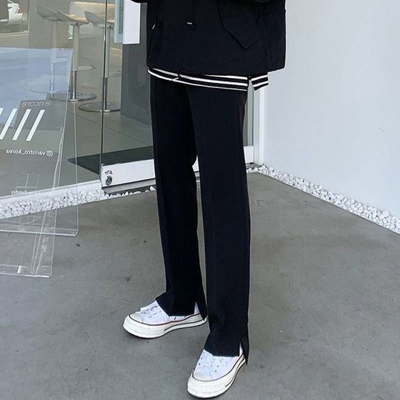 High-end casual pants men's straight loose pendant y slit trousers Korean style trendy versatile draped suit trousers
High-end casual pants men's straight loose pendant y slit trousers Korean style trendy versatile draped suit trousers