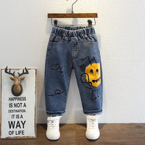 Childrens clothing boys jeans spring and autumn models 2021 new baby spring pants cute Korean childrens trousers Tide pants