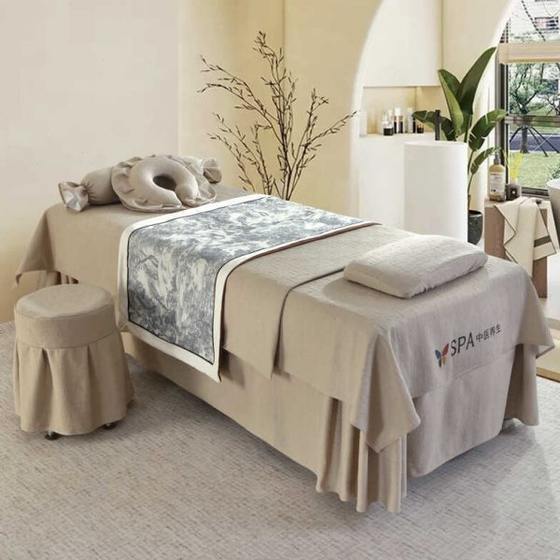 High -end light luxury beauty bed cover four -piece four -seasons general -purpose knitted cotton beauty salon special physiotherapy head therapy bed cover High -end light luxury beauty bed cover four -piece four -seasons general -purpose knitted cotton beauty salon special physiotherapy head therapy bed cover