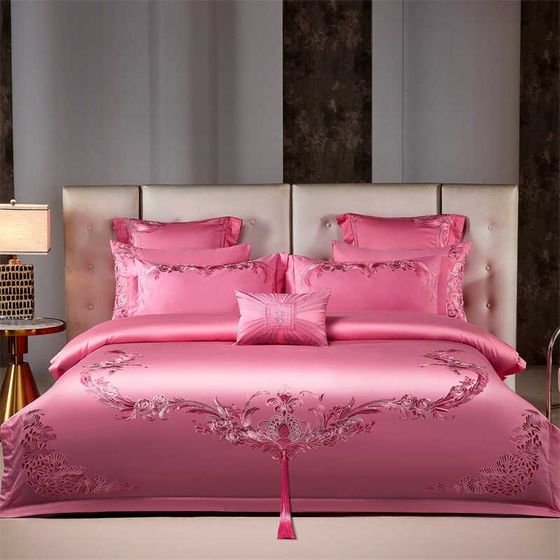 Wedding four-piece set pink cotton embroidery newlywed sixty-eighty F-piece set wedding festive set wedding bed for wedding
Wedding four-piece set pink cotton embroidery newlywed sixty-eighty F-piece set wedding festive set wedding bed for wedding