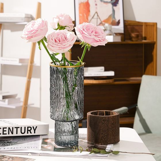 Glass vase wooden support light luxury transparent water-raising flowers living room flower arrangement desktop Chinese decorative ornaments countertop modern
Glass vase wooden support light luxury transparent water-raising flowers living room flower arrangement desktop Chinese decorative ornaments countertop modern